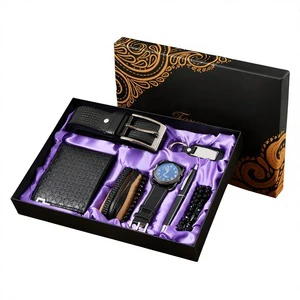 Men's Business Gift Set with Zinc Alloy & PU Materials for Father's Day Birthday Decoration Gifts
