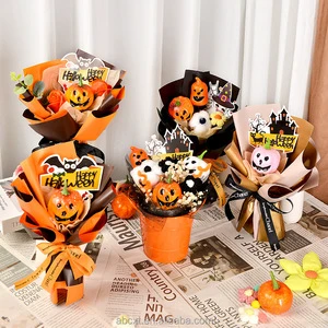 Creatively Designed Halloween Gift Decorations Artificial Simulation Pumpkin Bouquet for Festive Decorations