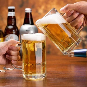 Wholesale Luxspire German Oktoberfest Glasses 10 Oz 16Oz Thickened Large Capacity Sublimation Glass Frosted Beer Mug With Handle