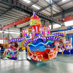 Amusement Park Outdoor Kids Rides Carnival Venice Spaceship 18P Rotating Fiberglass Metal Steel Boat Ride CE Shopping Mall