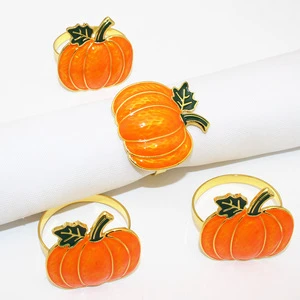 New orange pumpkin napkin Harvest Festival Thanksgiving autumn ring hotel table decoration accessory