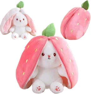 Customized Size Easter Bunny Plushie Toy Creative New Strawberry Transformed Carrot Rabbit Stuffed Animal Toys