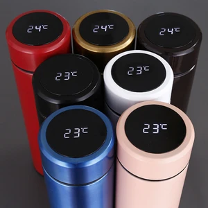Custom Glitter Rose Gold Intelligent Thermoses Cup Blank Sublimation Digital Vacuum Flask