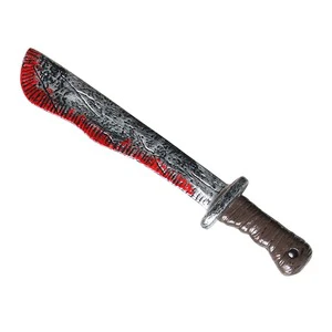 Halloween Blood Knife Ghost Festival Party Props Realistic Cosplay Supply Plastic Simulation Kitchen Knife Halloween Long Knife