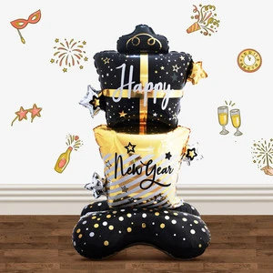 New Arrival Happy New Year Balloon Standing Meteor Foil Balloon for New Year Eve Festival Party Supplies Decoration