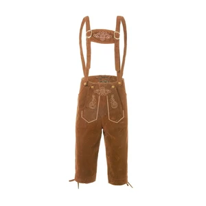 2026 New Design Men's Bavarian German Lederhosen Outfit High Quality 100% Leather Breathable Solid Traditional Octoberfest