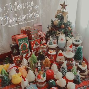 New Arrival Handmade Aromatherapy Soy Wax Candles Wholesale Santa Claus Scenes Thanksgiving Home Decoration New Year Gifts
