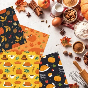 Autumn Thanksgiving Decoration Pumpkin Leaves Packaging Paper Handmade DIY Gift Box Party Supplies