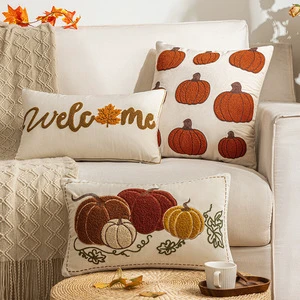 Farmhouse Autumn Thanksgiving Pumpkin Decorative Pillowcase Set Wholesale Factory Custom for Home Decoration