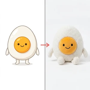 Custom Boiled Egg Plush Sherpa White Egg White Fuzzy Orange Yolk Smiling Face Tiny Short Limbs Breakfast Cartoon Mascot Cushion