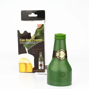 Ultrasonic Beer Foamer Creative Bottle Shape Foam Maker Party Portable Bubbler (Green) Beer Outdoor Bottled For Canned Beer