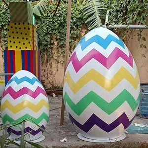 Good Quality Colorful Promotional Cheap Price Fiberglass Giant Easter Egg for Easter Holiday