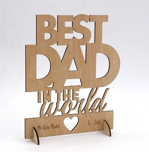 Father's Day Decorations Unique Gift for Dad Wooden Wooden Crafts Home Decoration BEST DAD in WORLD Ornaments 2026
