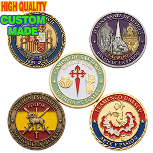 Custom Challenge Coin Metal Commemorative Coins Zinc Alloy Soft Enamel Spain Flamenco Dancer Pilgrim Shell Token Event Gift