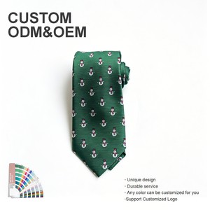Custom Available Polyester Christmas Necktie Santa Hat Snowman Print Mens Holiday Party Formal Tie For Xmas Gift Business Event