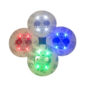 LED Eco-Friendly Plastic Drink Lights Coasters Color Change Flashing For Wedding Favors Party Decoration Portable Silk Printed