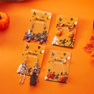 Fashion and Creative Halloween Old Skeleton Spider Pumpkin Alloy Earrings Jewelry