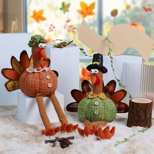 Thanksgiving Creative Printed Polyester Hanging Turkey Doll Harvest Season Autumn Party Home Kitchen Decoration Ornaments