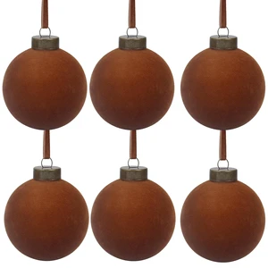 TANG XI 6PCS 10CM Elegant Christmas Tree Hanging Flocking Plastic Balls Home Party Christmas Balls Ornaments Set Decoration