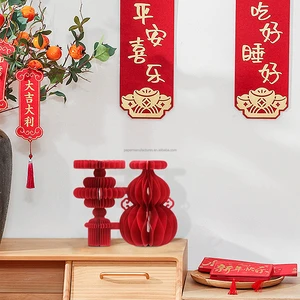Chinese new year decorations Red gourd paper honeycomb ornament
