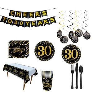 Gold Black Birthday 40 50 60 Year Birthday Decoration 30th 40th 50th Birthday Party Decoration Adult
