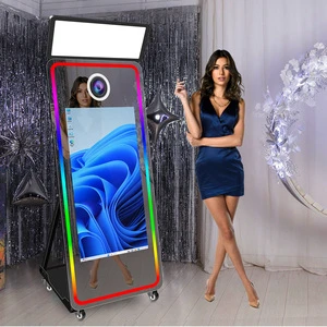 Wholesale Selfie Mirror Photobooth Machine Compatible With Camera And Printer Touch Screen Magic Mirror Photo Booth For Events