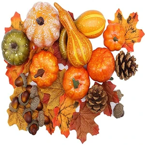 Wholesale High Quality Halloween Thanksgiving Artificial Pumpkins Home Harvest Decoration Set