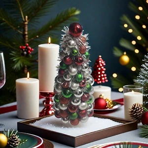 Various Colorful Christmas Decorations Sweet Cone-Shaped Trees and Party Decorations for New Year Halloween Valentine's Day