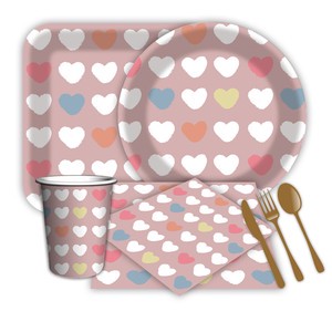 Valentine's Day Paper Tableware Set Wholesale Custom Holiday Party Dishes From Guangdong