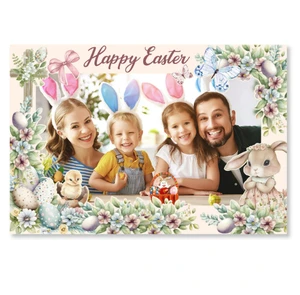 New Easter Theme Egg Bow Chicken Rabbit Modern Paper Easter Toys Gifts Photo Frame Decoration