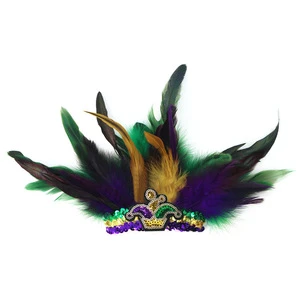 Best-Selling Venice Ostrich Feather Half-Face Masks Men Sexy Masquerade Ball Carnival Decorations Christmas Decorations