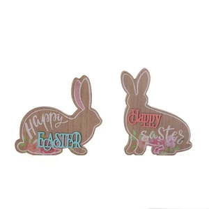 Cross-border New Easter Wooden Cartoon Letter Rabbit Creative Romantic Painted Ornaments Wholesale