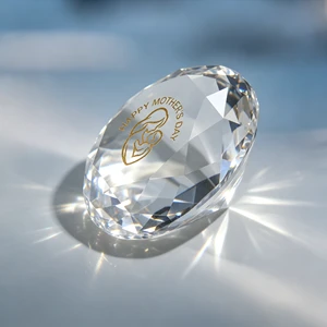 Hot Selling White Diamond Crystal Glass Super Shining Decorative Souvenir Crystal for Mother's Day Gift