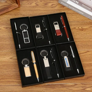 Custom Logo 2-in-1 Pen Keychain Business Gift Set for Men on Fathers' Day Promotional Ideas for Corporate Business Personal Use