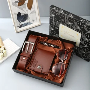 Emerald Wind High-end Leather Men's Wallet & Belt Gift Box for Father's Day Gift