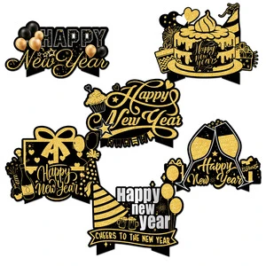 Hot Selling Paper New Year Decoration 3D Stereoscopic Card Insertion Desktop Ornaments Eco-Friendly Luxury Table Decoration Set