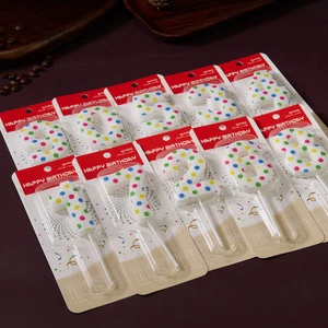 Wholesale Multi Color Dots Theme Printed 0-9 Custom Pattern Birthday New Year Eco-Friendly Handmade Number Candles for Cupcake