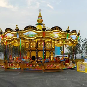 Fairground Outdoor Amusement 36 Seats Christmas Kiddie Rides Carousel Horse Merry Go Round For Sale