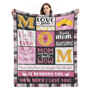 Mother's Day Birthday Gifts From Daughter Son Love Mom Blanket Gifts for Mom World's Best Mom Ever Gifts