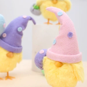Hot Selling New Product INS Creative Cute Cloth Type Little Chicken Figurine Easter Party Decoration Egg Ornament