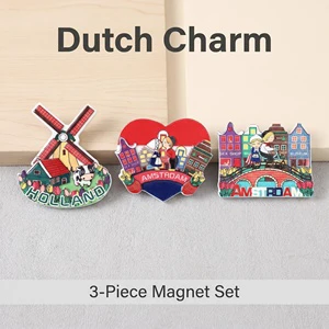 Customized Logo Folk Art Waterproof Romantic Lovers Statue Resin Fridge Magnet LOVE COUPLE Souvenir ROOGO Digital Printing