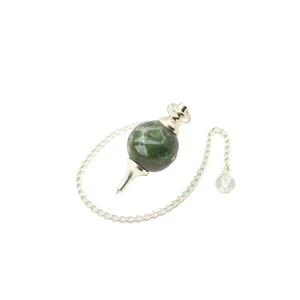 Wholesale Best Quality Pendulums Moss Agate Ball Pendulum Feng Shui Style Dowsing Gemstones Dowsing Ball Pendulum For Sale