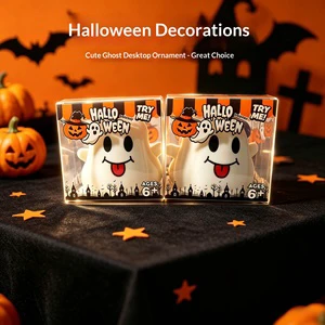 Large Halloween Ghost Pumpkin TPR Squishy Toy Slow Rebound Stress Relief Sensory Gift for Halloween Parties