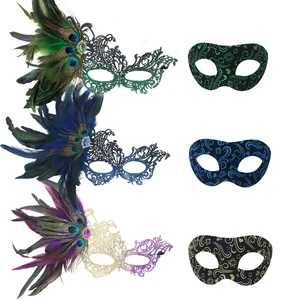 Funny Costume Cosplay Venetian Carnival Masquerade Italian Mask Wedding Venice Feather Party Mask for Party Holiday Supply