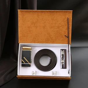 Father's Day Teacher's Day Gift Set Men's Business Modern Simplicity Leather Portable Gift Box for Teachers Belt Bracelet Best