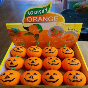 Halloween Pumpkin Ghost Squeeze Pinch Toy Favors Halloween Party Supplies Stress Relief Fidget Toys Birthday Gifts