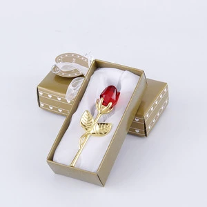 Creative Gift for Mother's Day Crystal Rose Crafts Display Flower Gift for Valentine's Day