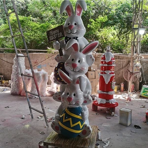 Large Fiberglass Easter Egg Bunny Roger Rabbit Giant Bunny Waterproof Durable Outdoor Hot Selling For Easter Holiday Display