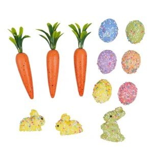 Hot Selling Reusable Waterproof Plastic Easter Egg Decoration Bubble Bunny Artificial Glitter Carrot Indoor Decoration Easter