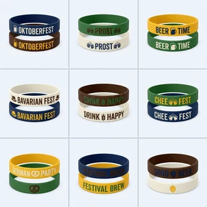 Dual Layer Oktoberfest Beer Festival Silicone Wrist Band Custom Logo OEM Manufacturer Bulk for German Theme Party Favor Gift